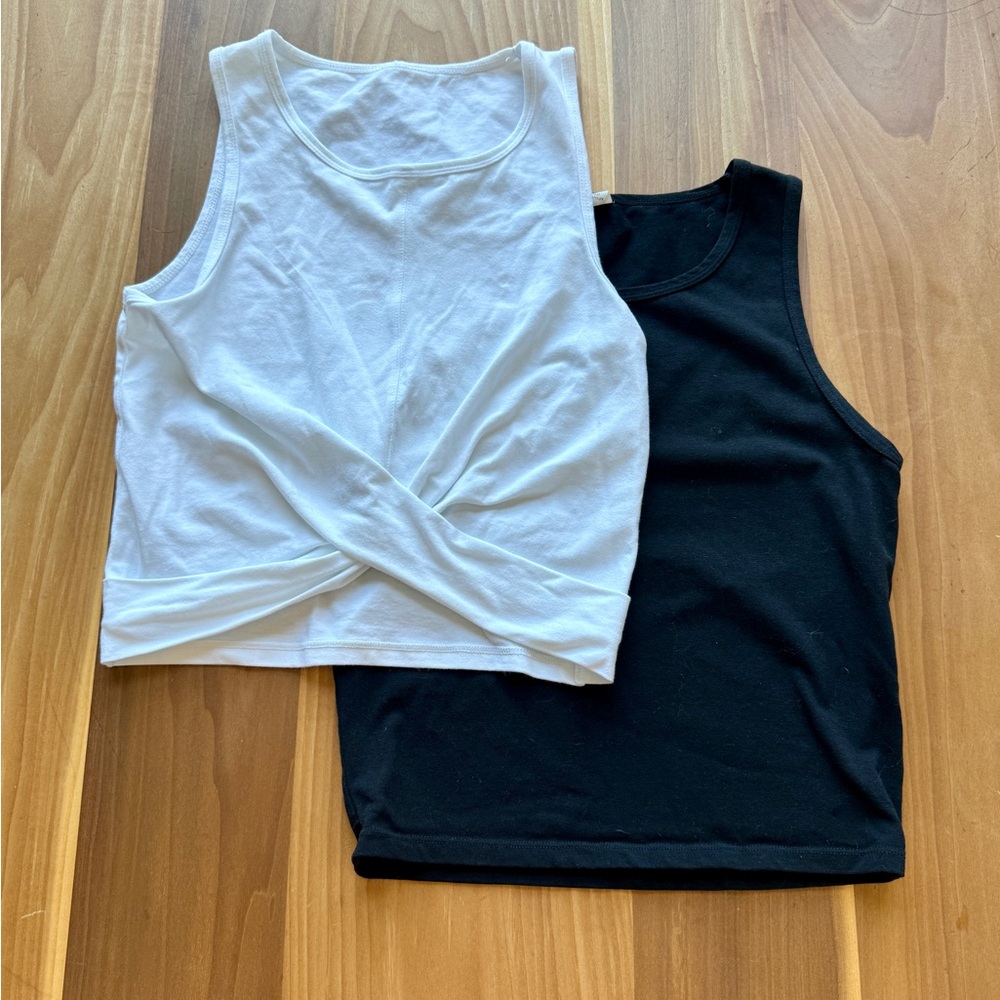 White Twist Front & Black Tank Duo